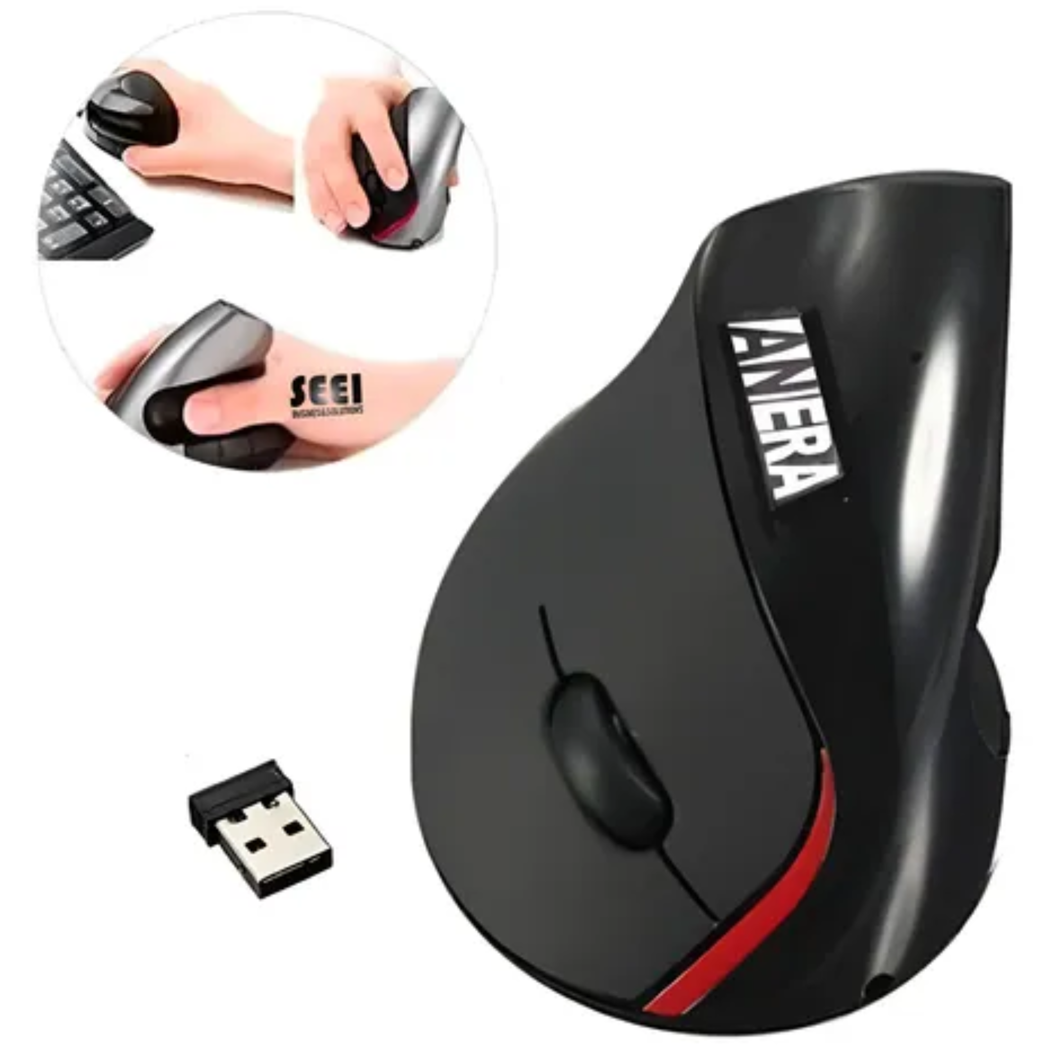 MOUSE ERGONOMICO ANERA MRV02 WIRELES RECARGABLE