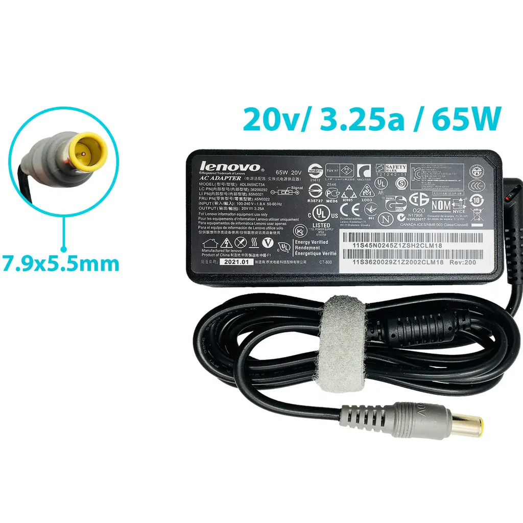 CARGADOR LAPTOP KA11002LO/20V-3.25A-65W 7.9*5.5mm LENOVO