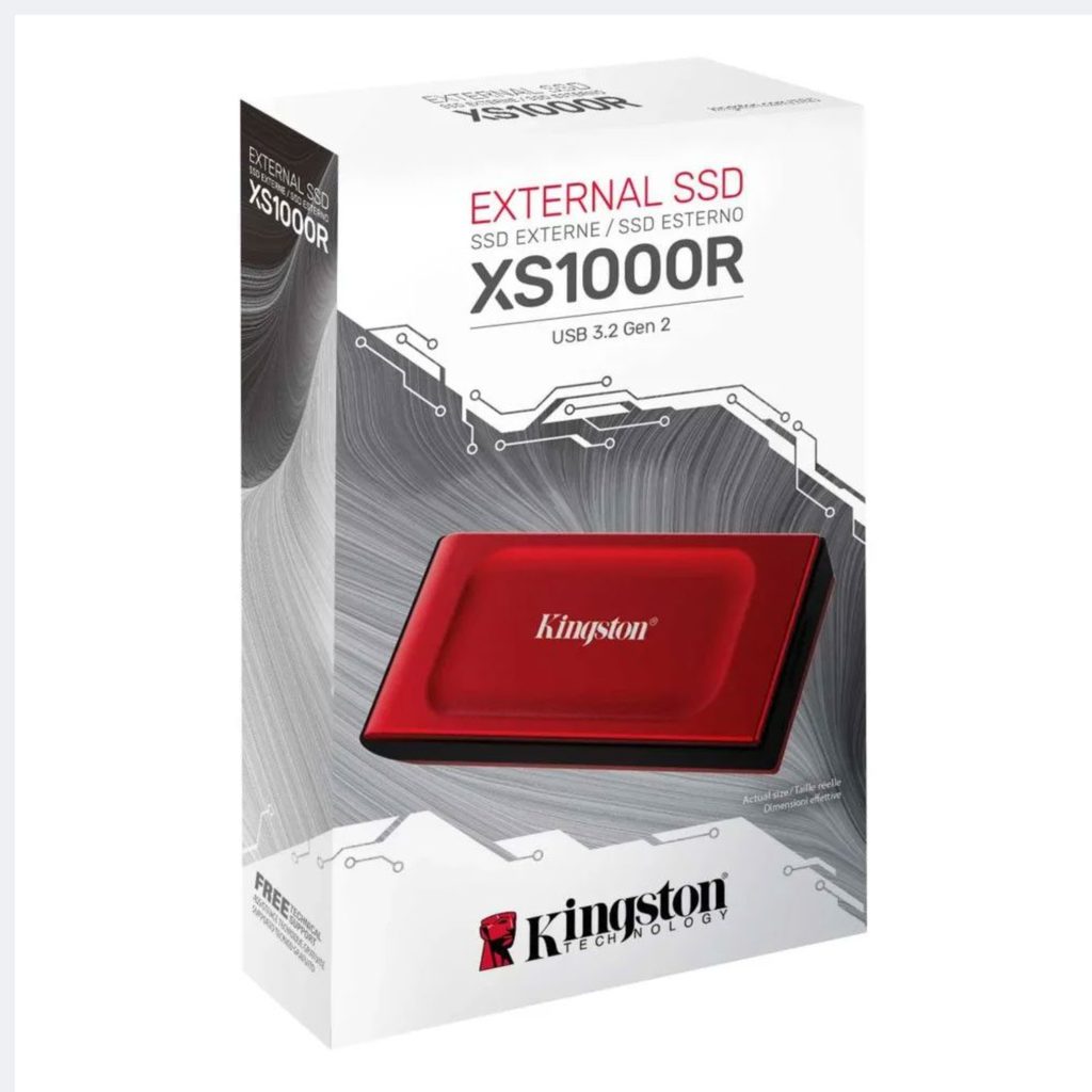 DISCO SOLIDO EXTERNO KINGSTON XS1000R 2TB USB 3.2 GEN 2 RED