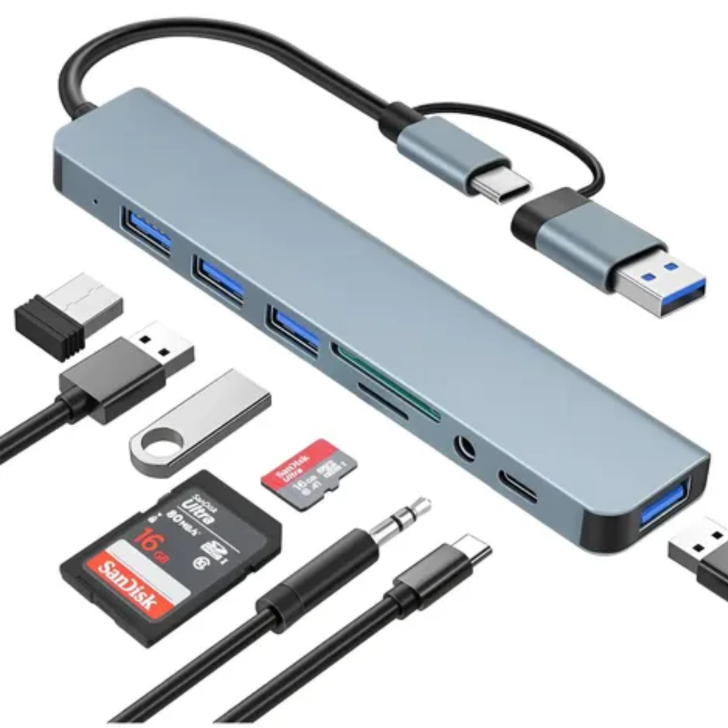 HUB MULTIPLE 17660-27 AOWEIXUN 7 EN 1 TIPO C A 2*USB 3.0/TIPO C/HDMI/TF/SD/RJ45