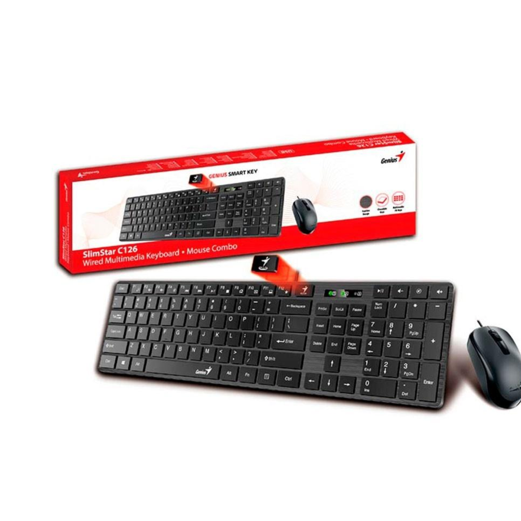TECLADO + MOUSE GENIUS SLIMSTAR C126 USB /BLACK