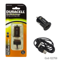 CARGADOR AUTO DURACELL 2.1amp W/ CABLE IPOD