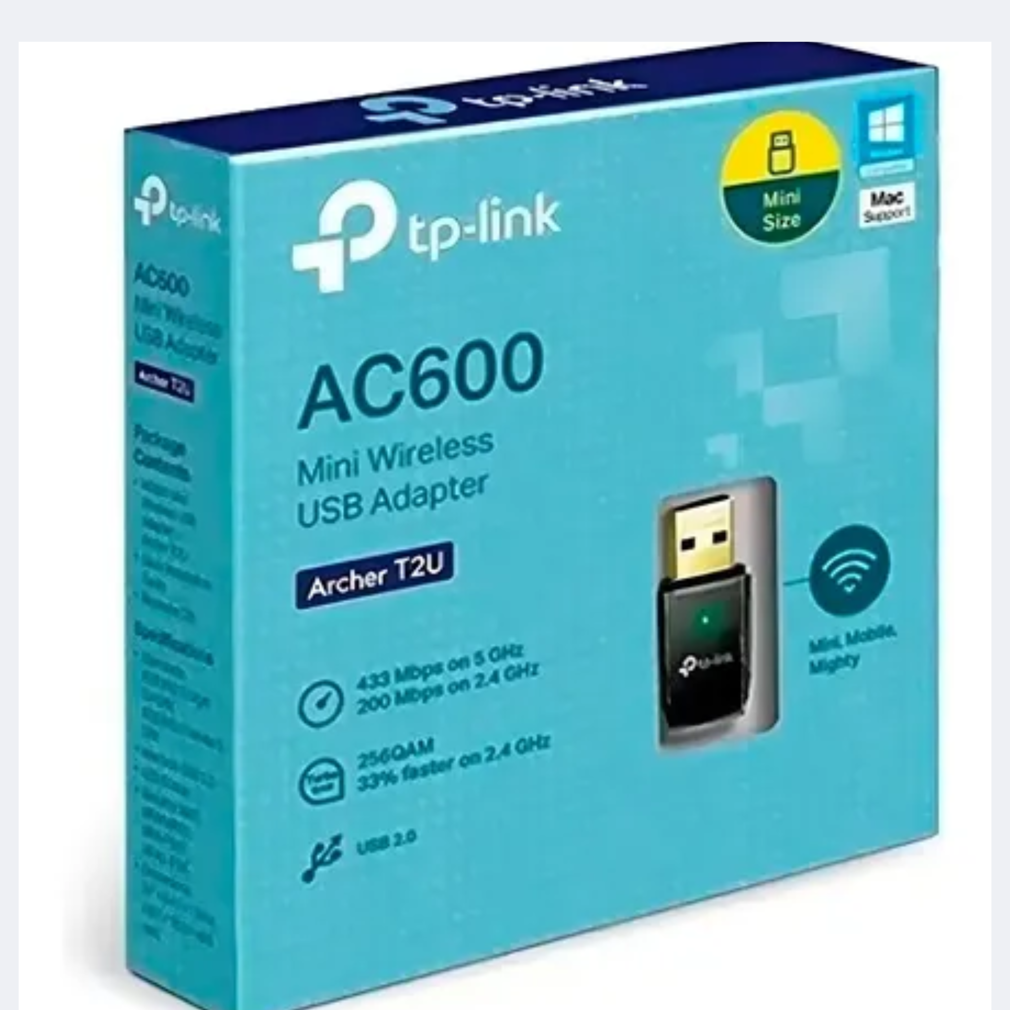 TP-LINK ADAPTER NANO WIRELESS USB ARCHER T2U AC600 433Mbps