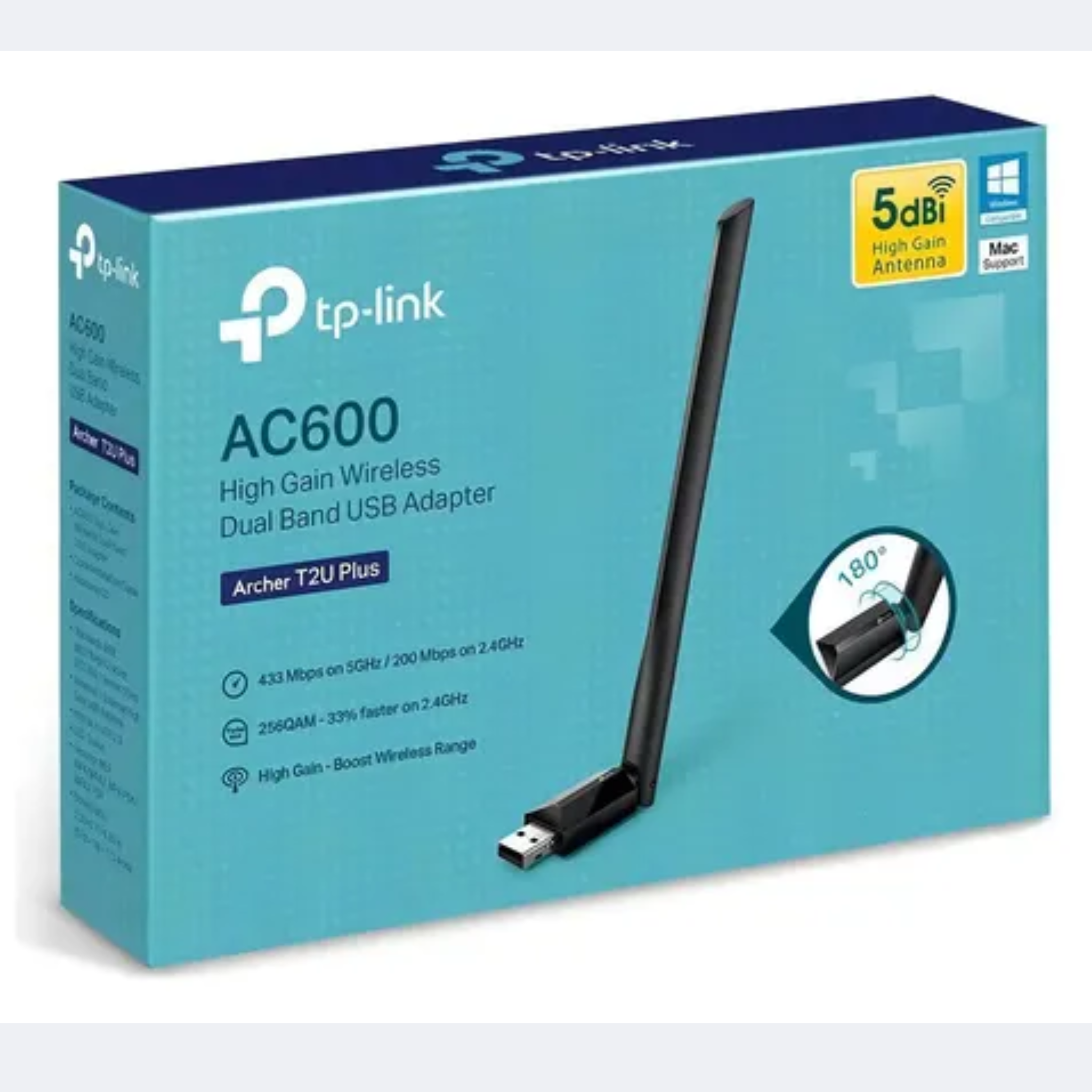 TP-LINK ADAPTER WIRELESS USB ARCHER T2U PLUS AC600 433Mbps