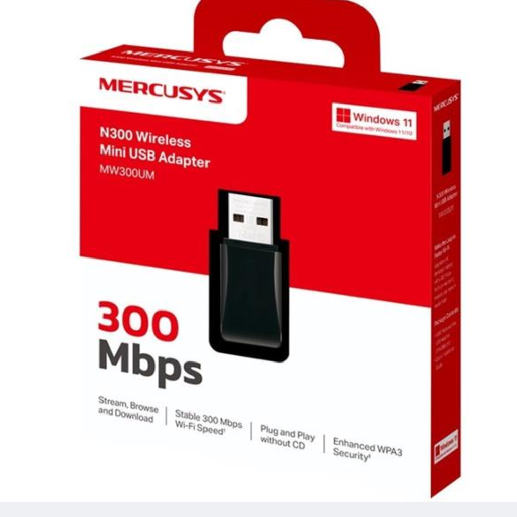 MERCUSYS MINI ADAPTER WIRELESS USB MW300UM 300Mbps