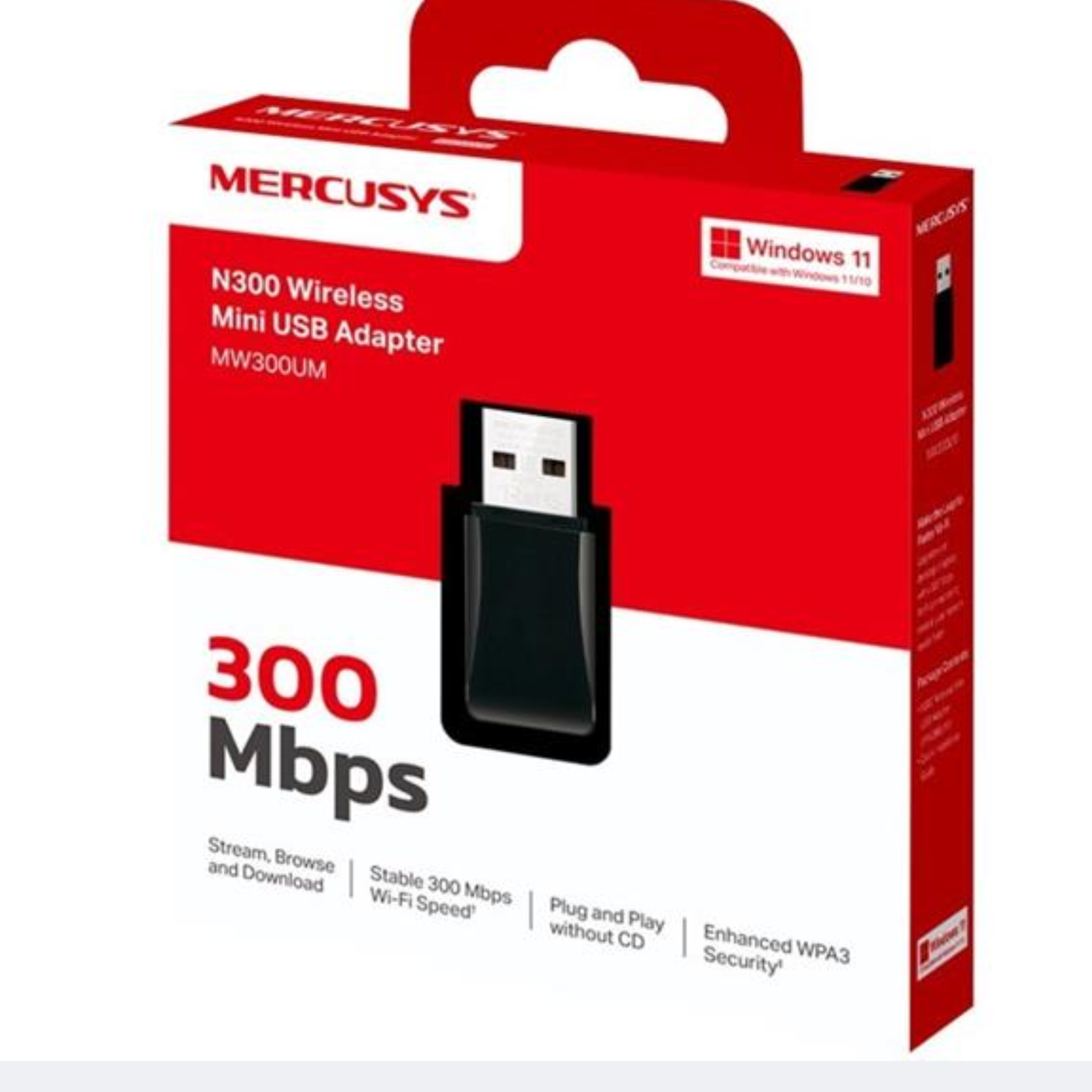 MERCUSYS MINI ADAPTER WIRELESS USB MW300UM 300Mbps