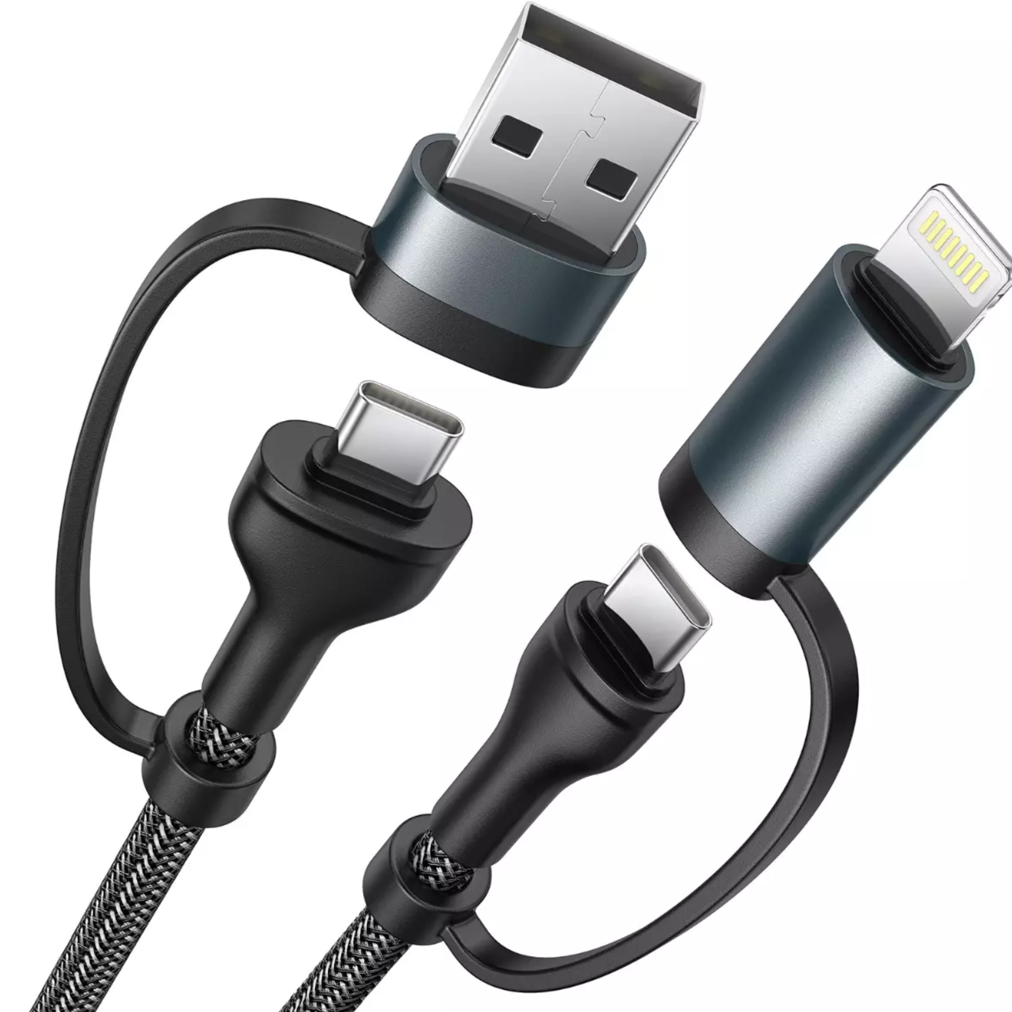 CABLE DP 17552-212 4-IN-1 TIPO C/IPHONE/USB 1M