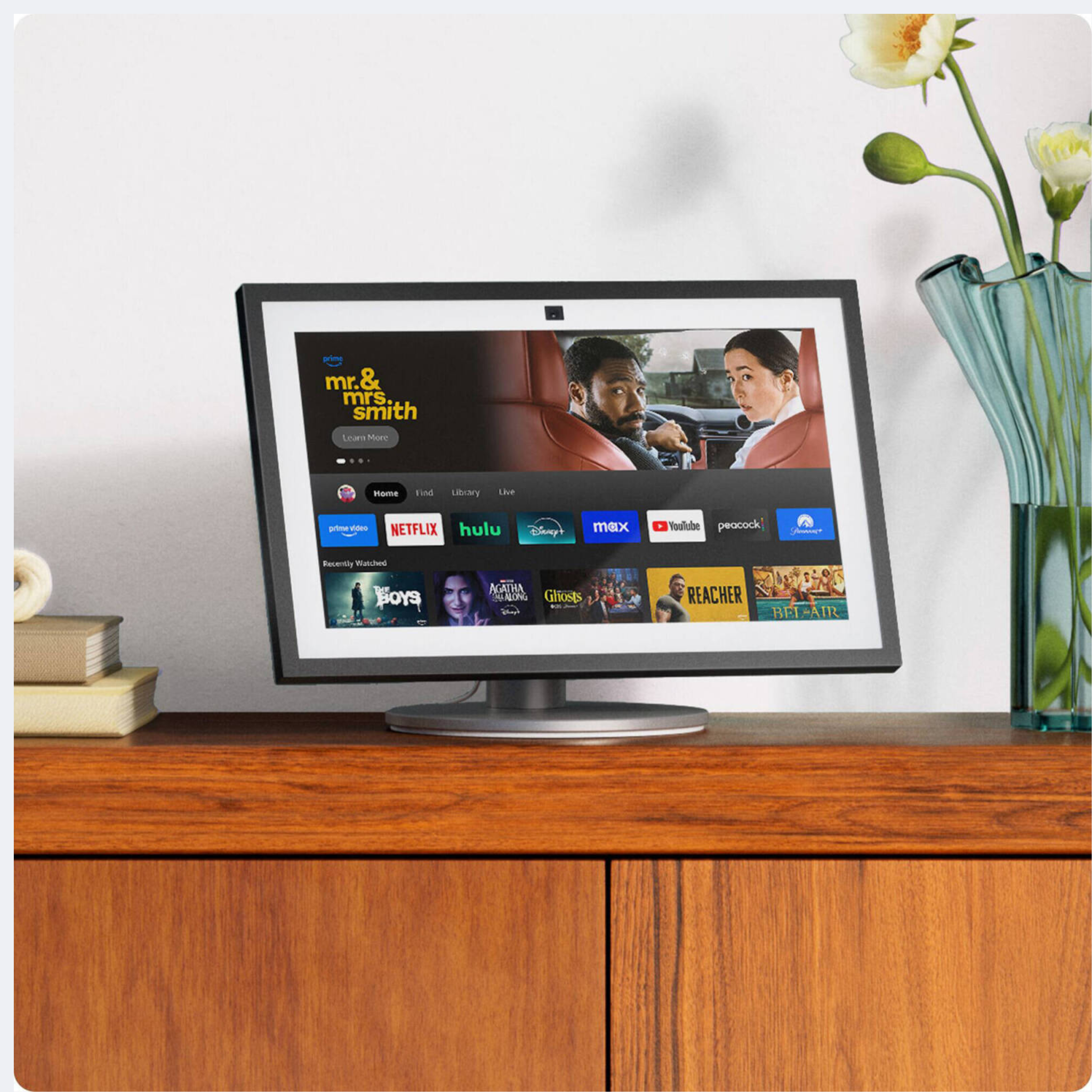 AMAZON ECHO SHOW 21 EST MODEL,FULL HD 21 CON  FIRE TV