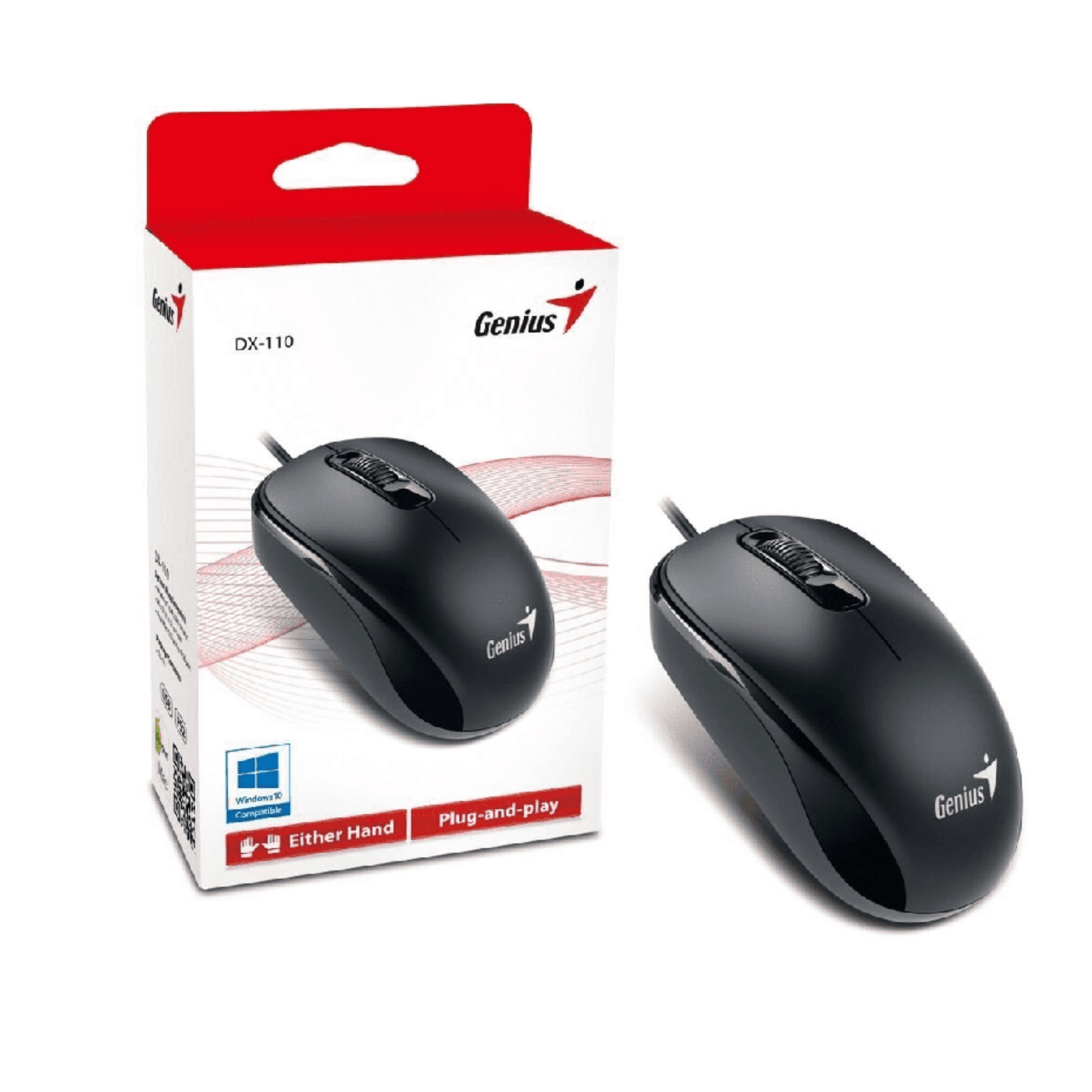 MOUSE GENIUS DX-110 USB NEGRO, AZUL, ROJO, BLANCO