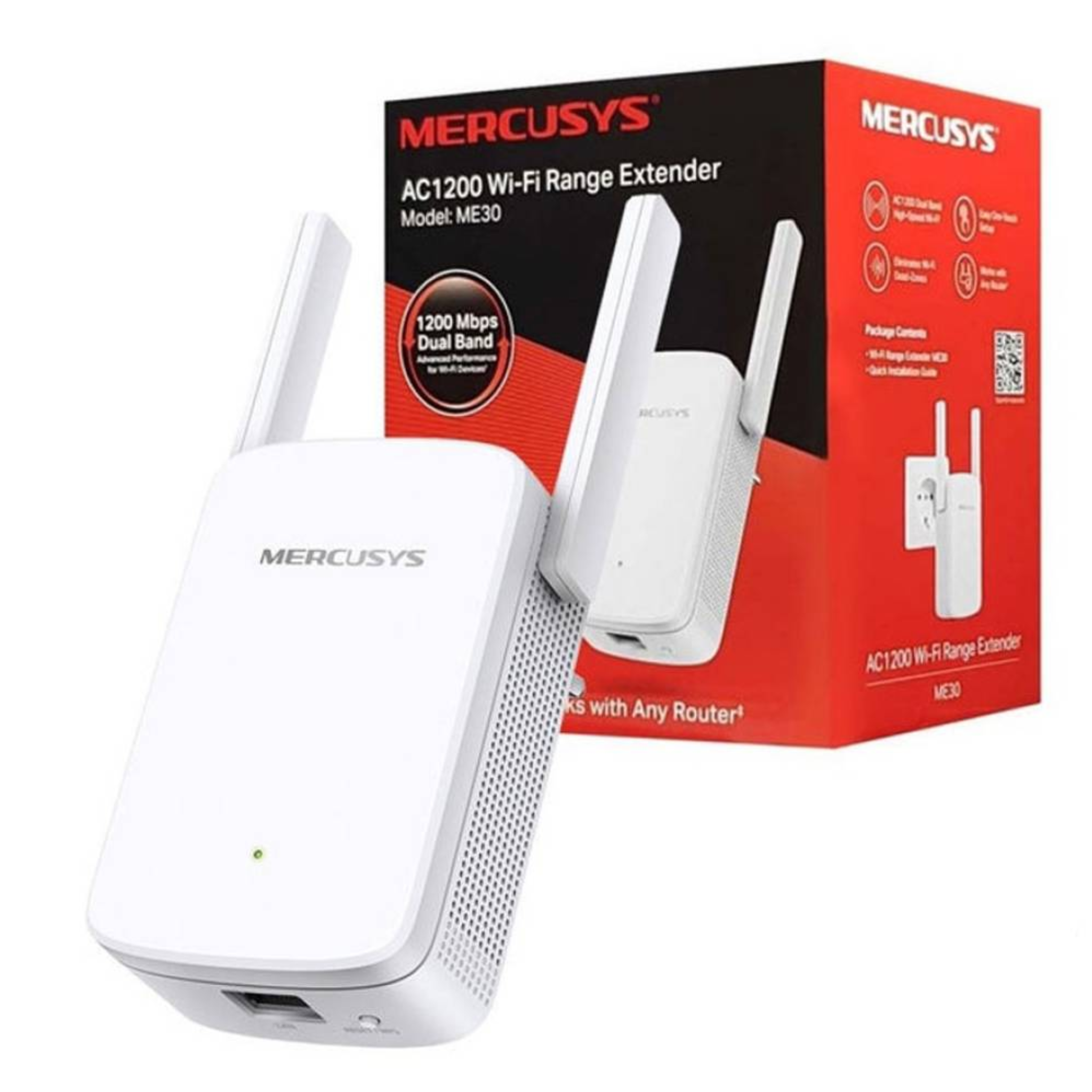 MERCUSYS EXTENSOR DE RANGO AC 1200 ME30 MESH 300+867Mbps 2 ANTENAS