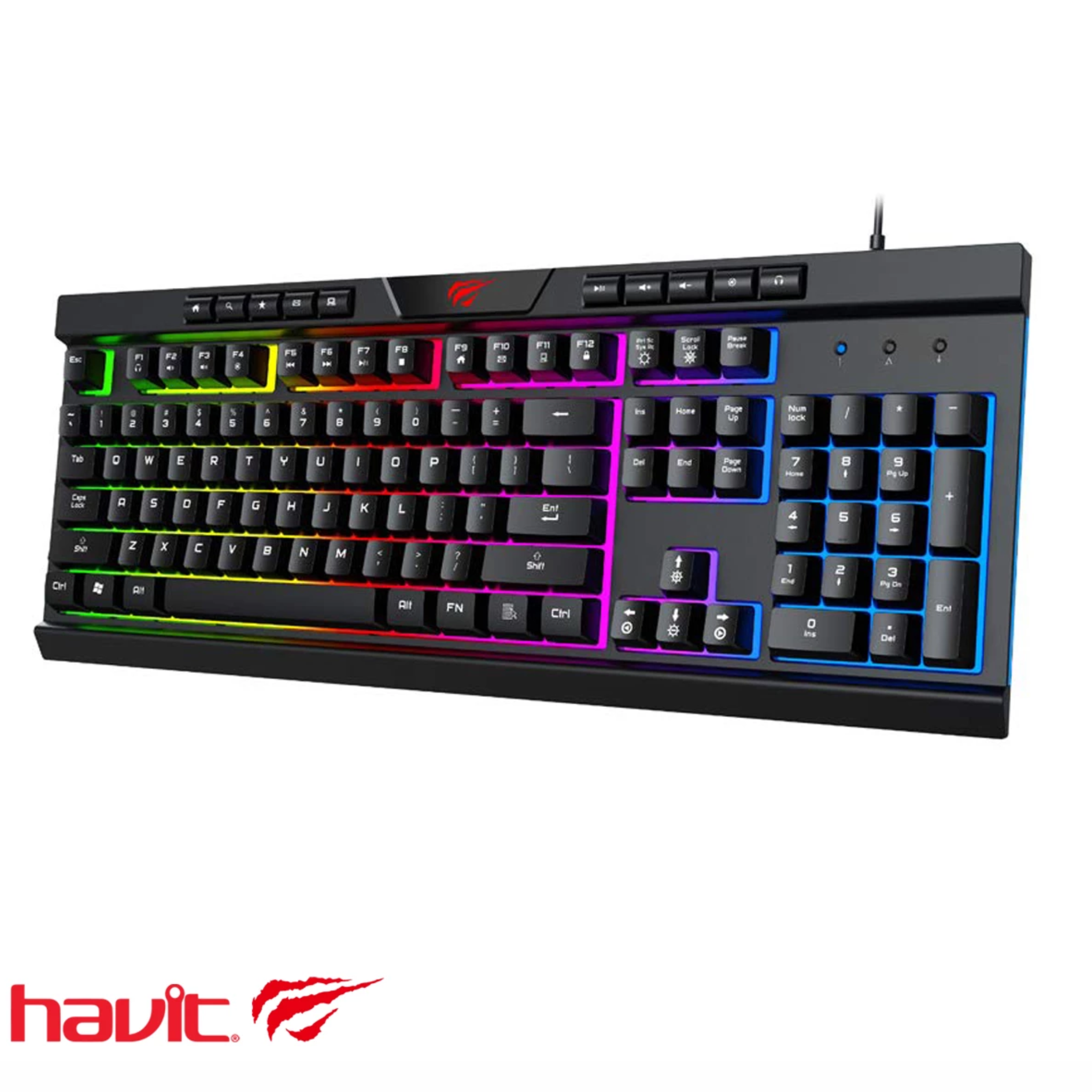 TECLADO HAVIT KB500L MULTIMEDIA RGB