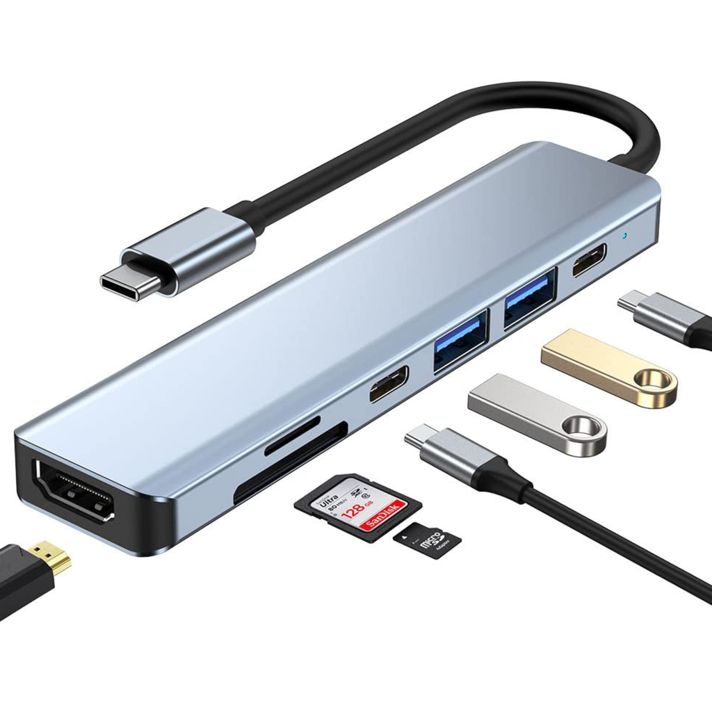 HUB MULTIPLE 17660-27 AOWEIXUN 7 EN 1 TIPO C A 2*USB 3.0/TIPO C/HDMI/TF/SD/RJ45