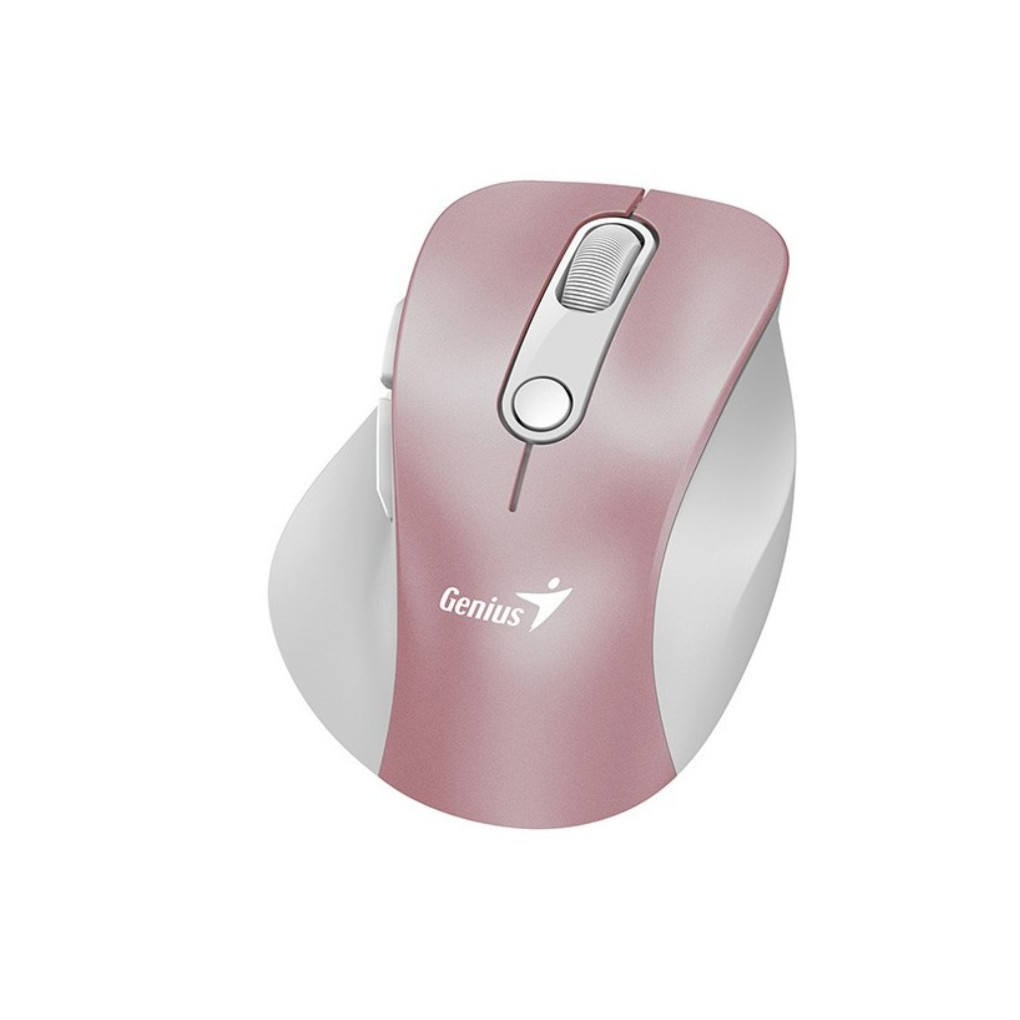MOUSE GENIUS ERGONOMICO 9000S PRO DUAL BT/WIRELESS RECARGABLE CELESTE Y ROSADO