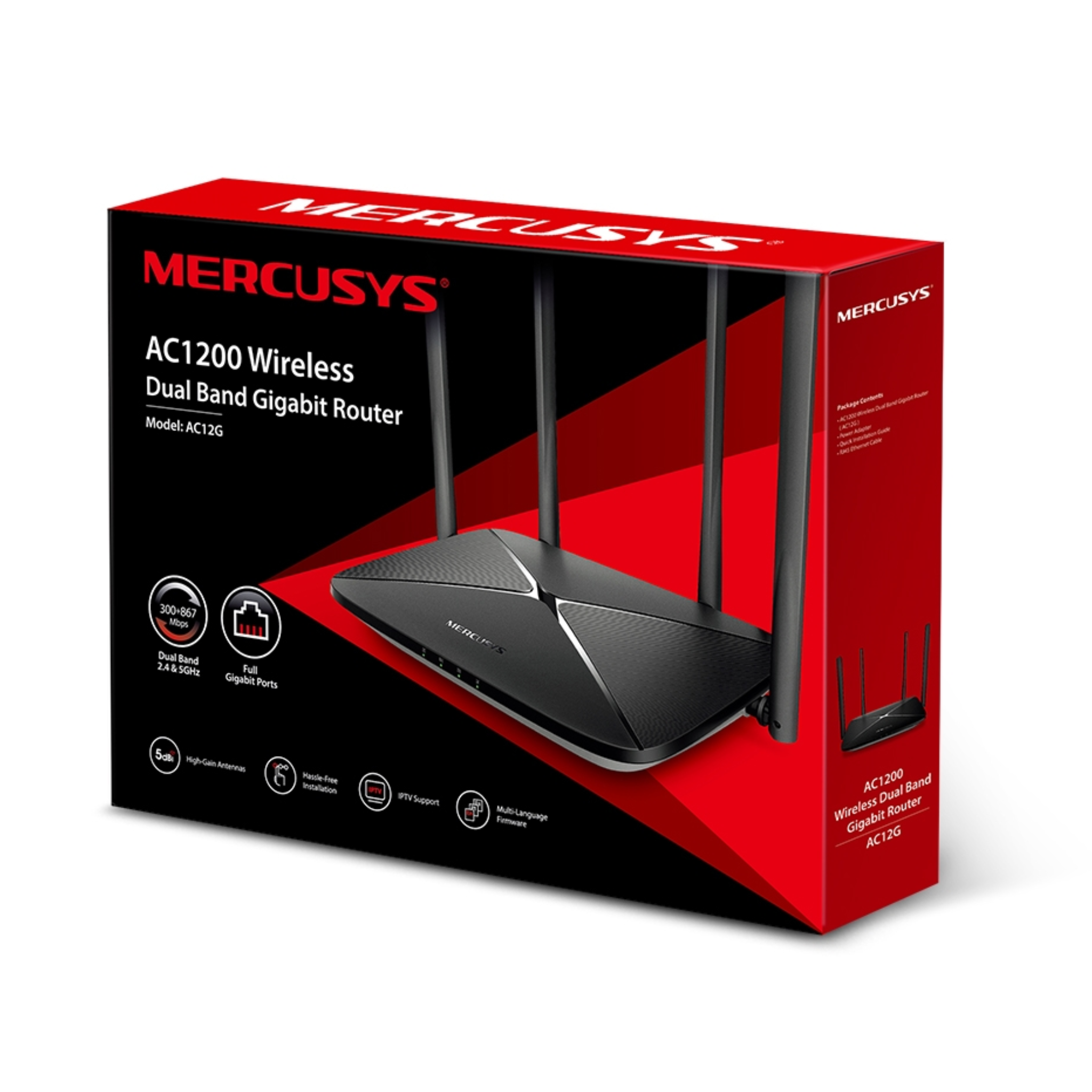 MERCUSYS ROUTER AC12G 4 ANTENAS 867+400Mbps