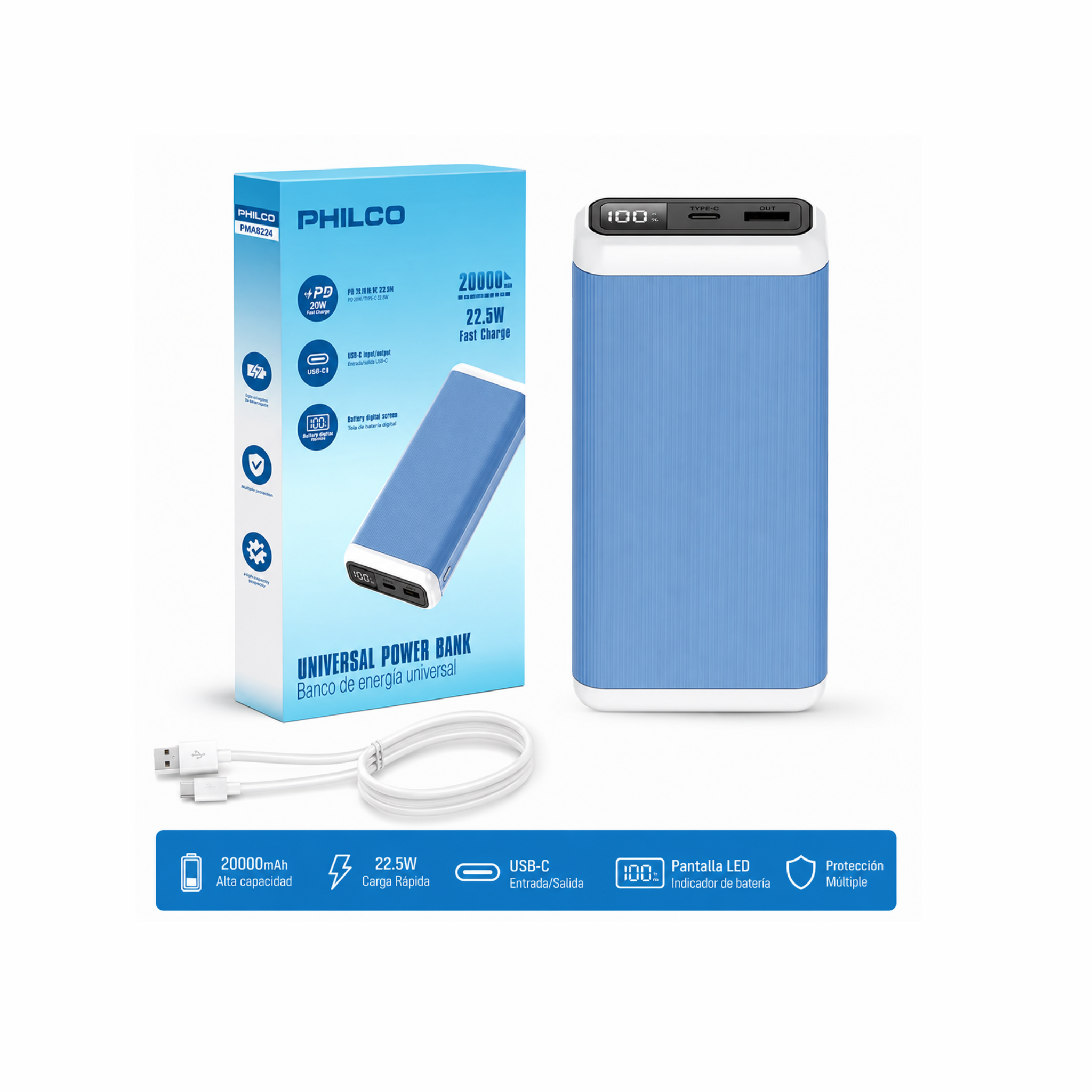 POWERBANK PHILCO 20000mAh
