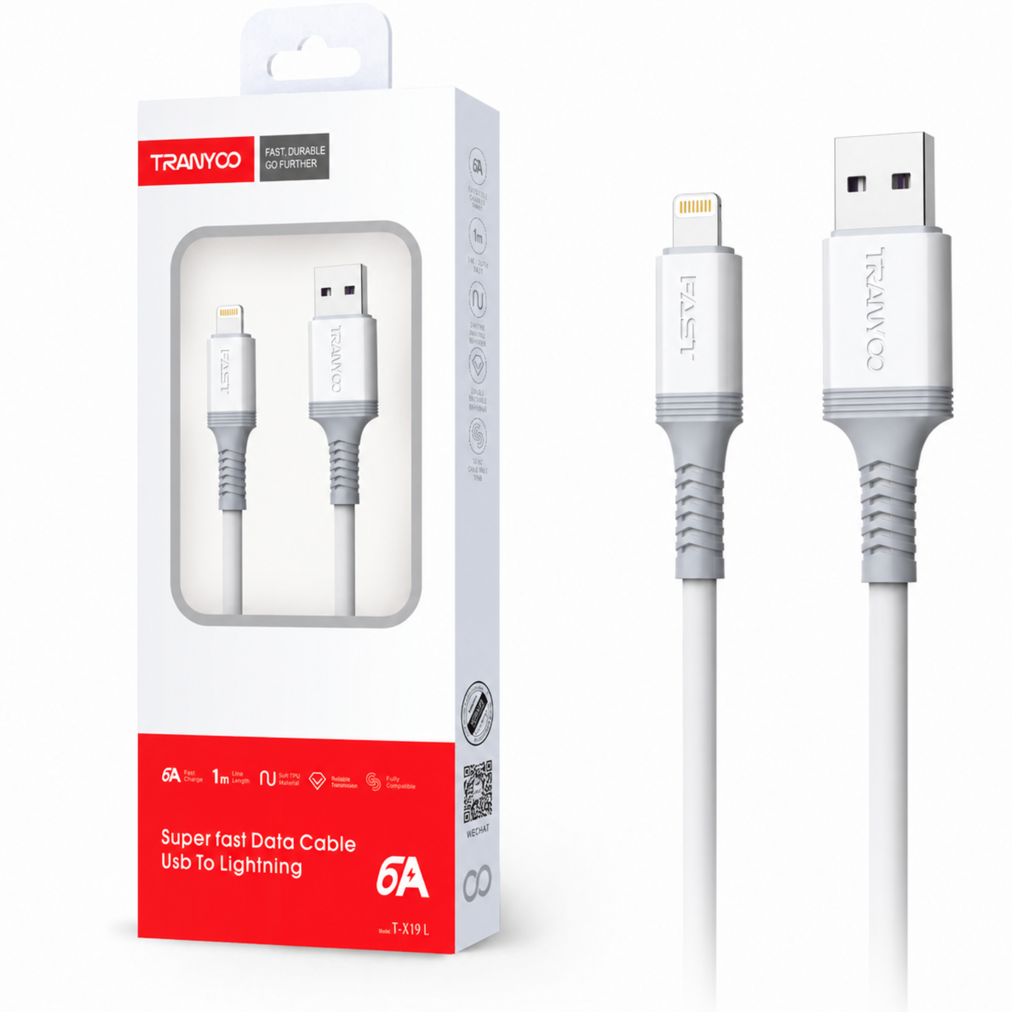 CABLE TRANYOO T-X19 USB A IPHONE 6A