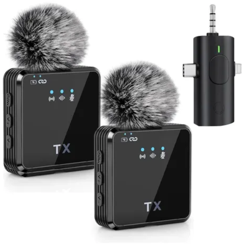 MICROFONO WIRELESS F11-2 DOBLE 3.5mm/TIPO C/IPHONE