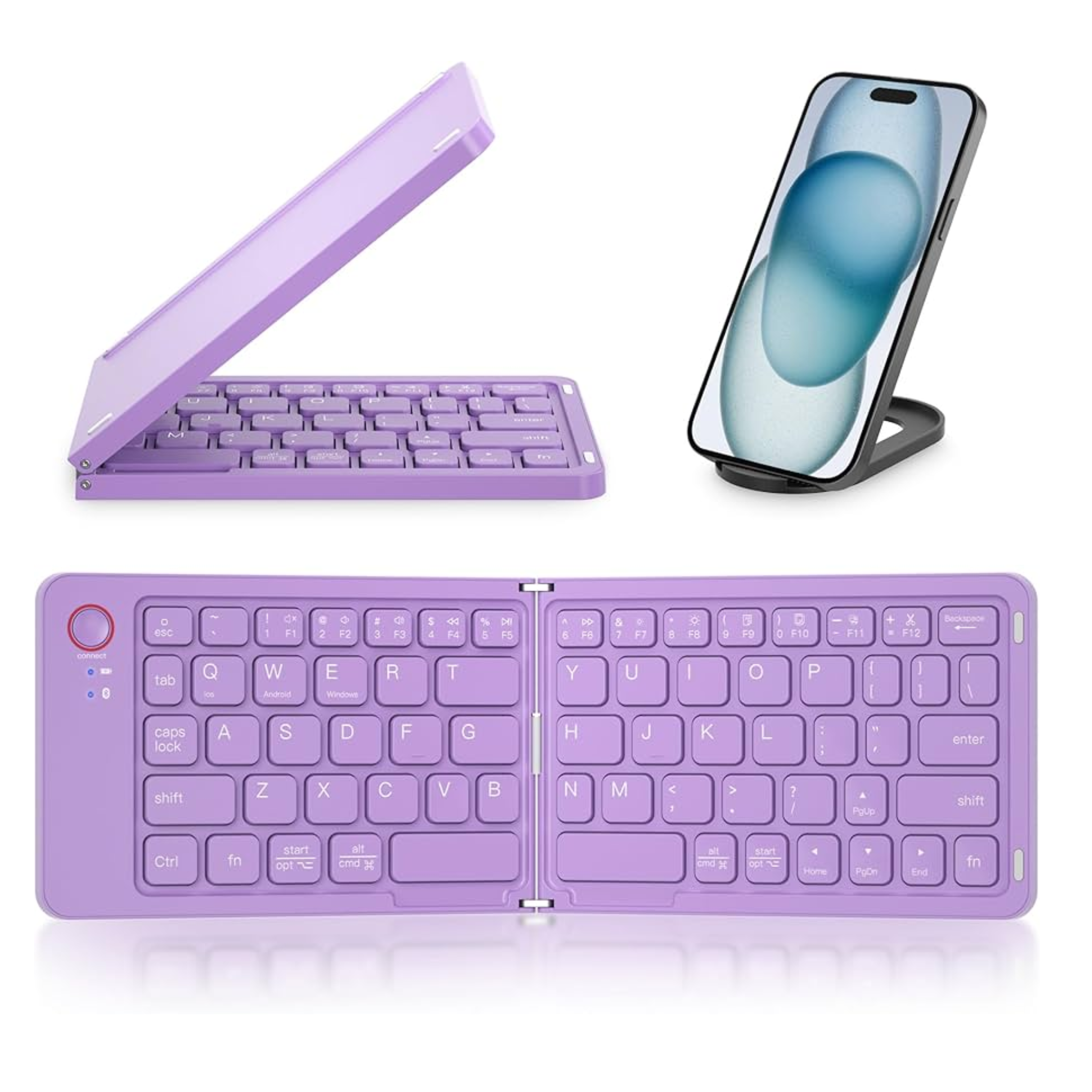 TECLADO PLEGABLE MEETION BTK001 BT RECARGABLE /PURPLE