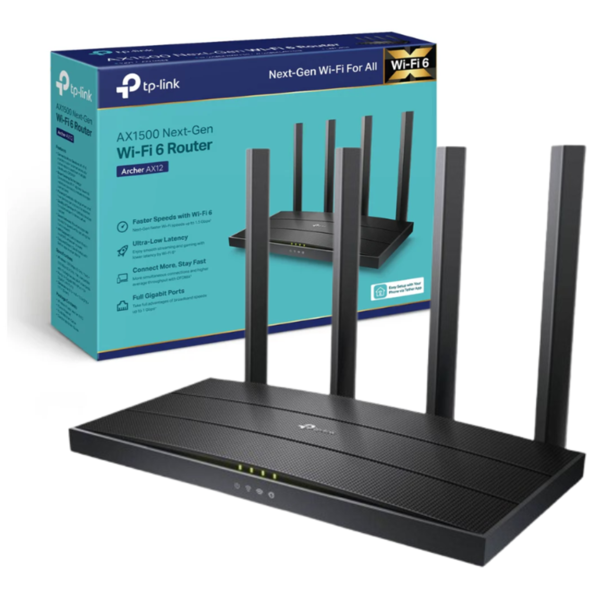 TP-LINK ROUTER ARCHER AX12 AX1500 1201Mbps DUAL BAND 4 ANT