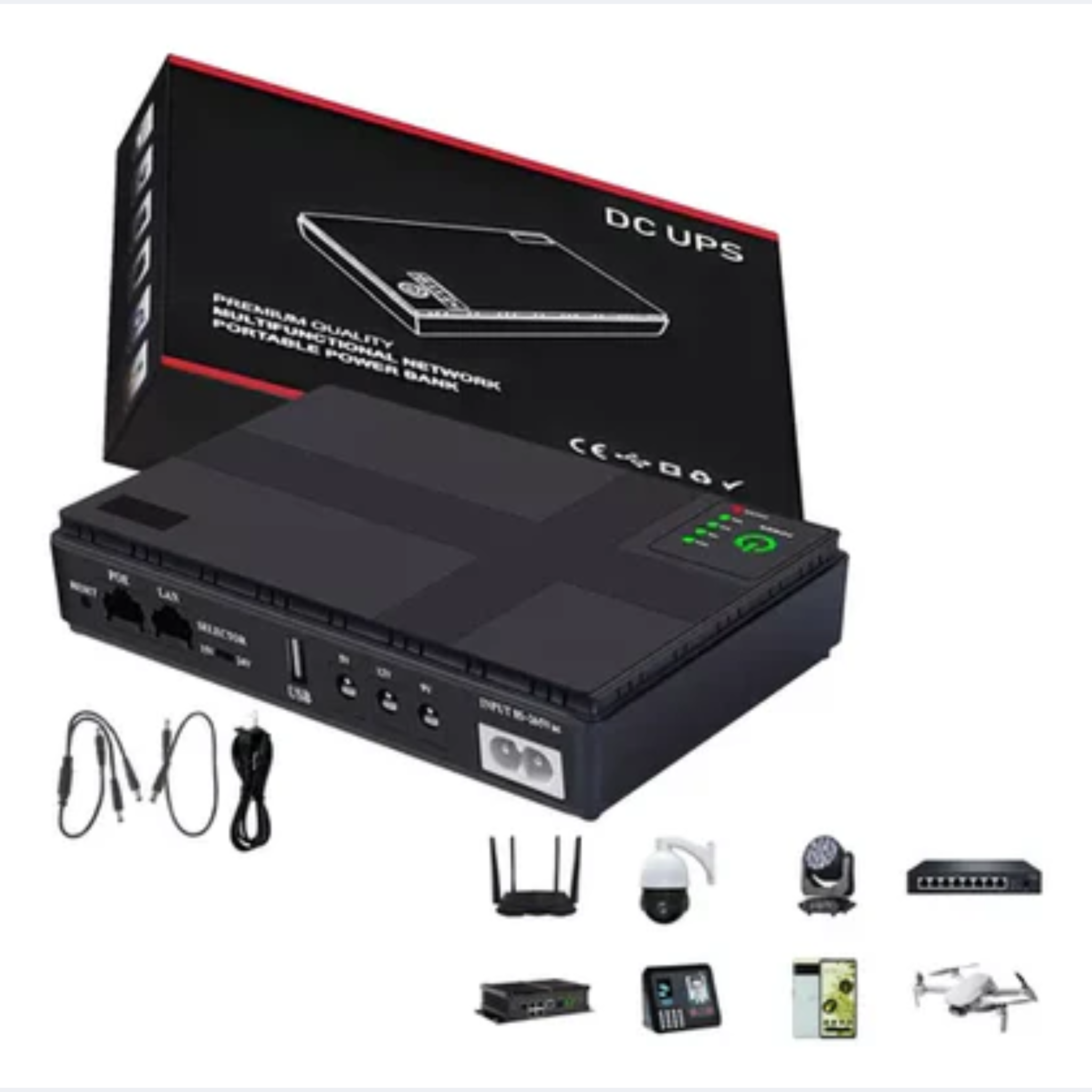 MINI UPS DC1036P 10400MAH 5V/9V/12V/USB/TIPO C