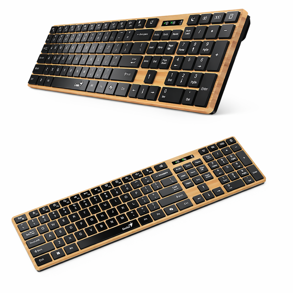 Teclado Genius SlimStar 7250BT Wireless + Bluetooth | Diseño Wood