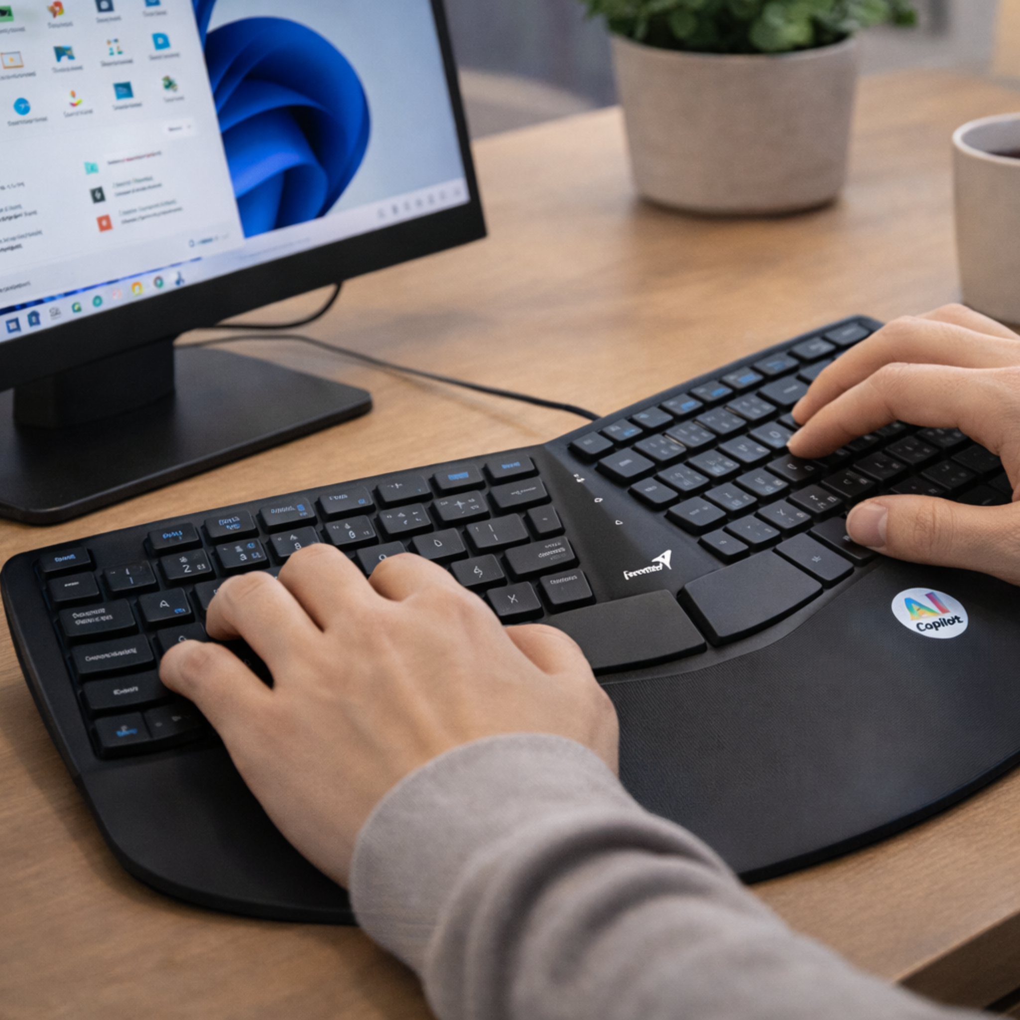 Teclado Genius Ergo KB-700 USB | Diseño Ergonómico y Confort