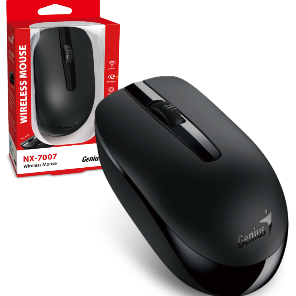 MOUSE GENIUS NX-7007 WIRELESS NEGRO, AZUL, ROJO