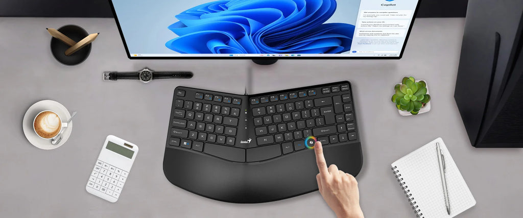 Teclado Genius Ergo KB-700 USB | Diseño Ergonómico y Confort