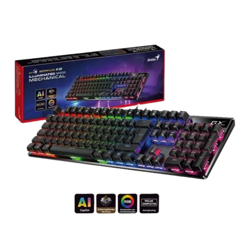 Teclado Genius Scorpion K12 Mecánico USB | Alto Rendimiento Gaming