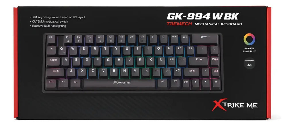 TECLADO MECÁNICO XTRIKE ME GK-994W RGB 60%